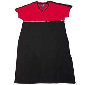 Venezia Jeans Women's Plus Size Maxi Red and Black V-Neck Dress Size 22/24